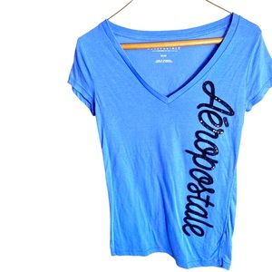 Aeropostale periwinkle blue v-neck tee size medium